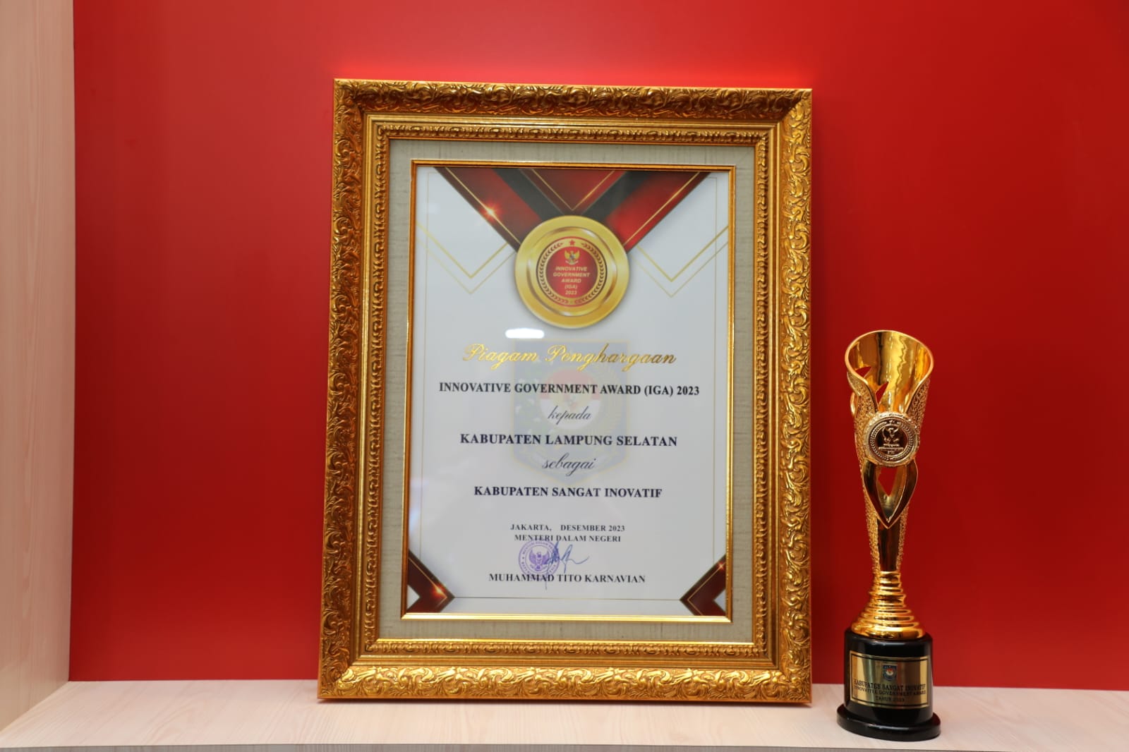 IMG-20231213-WA0019 Kabupaten Lampung Selatan Raih Penghargaan IGA AWARDS 2023 Sebagai Kabupaten Sangat Inovatif