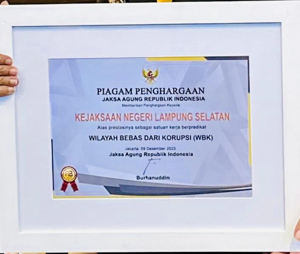 IMG-20231214-WA0063 Bupati Hi. Nanang Ermanto Ucapkan Selamat Kepada KEJARI Lampung Selatan Atas Predikat WBK
